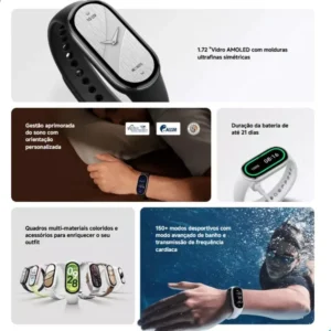 Xiaomi Smart Band 10 Amoled A Prova Dagua Original - Preto - Imagem 2