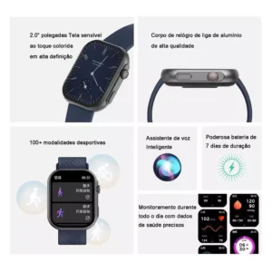 Smartwatch Peje ZW03 Ultra A Prova D'água Pulseira Extra - Imagem 10