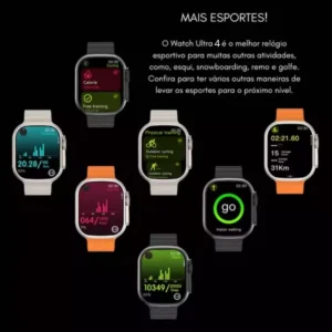 Smartwatch Microwear Ultra 4 Plus 49mm Serie 10 2GB Tela Amoled Lançamento - Titânio Gold - Imagem 5