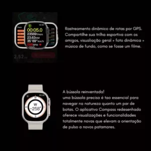 Smartwatch Microwear Ultra 4 Plus 49mm Serie 10 2GB Tela Amoled Lançamento - Titânio Gold - Imagem 4