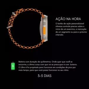 Smartwatch Microwear Ultra 4 Plus 49mm Serie 10 2GB Tela Amoled Lançamento - Titânio Gold - Imagem 7