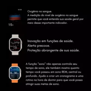 Smartwatch Microwear Ultra 4 Plus 49mm Serie 10 2GB Tela Amoled Lançamento - Titânio Gold - Imagem 9