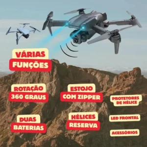 Drone Al-2725 Dobrável Câmera 4K WiFi FPV Preto 2 Baterias - Imagem 3