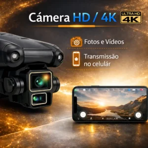 Drone Al-2725 Dobrável Câmera 4K WiFi FPV Preto 2 Baterias - Imagem 5