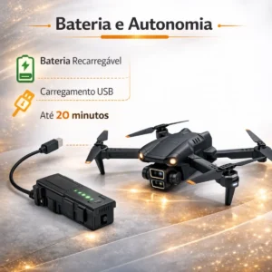 Drone Al-2725 Dobrável Câmera 4K WiFi FPV Preto 2 Baterias - Imagem 4