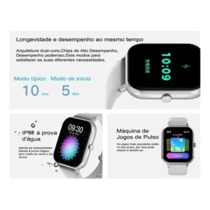Smartwatch Peje ZW01 A Prova D'água Chamada Monitoramento - Imagem 4