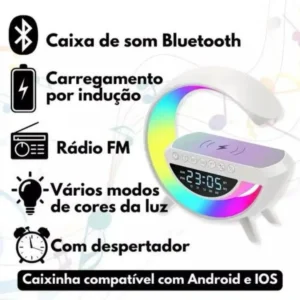 Luminaria G-Speaker Multifuncional Smart Station Led Caixa De Som Relógio - Imagem 6